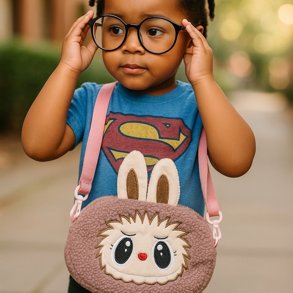 Plush Crossbody bag monster Design Bunny Ears 34 x 12 x 26 New - Picture 5 of 11